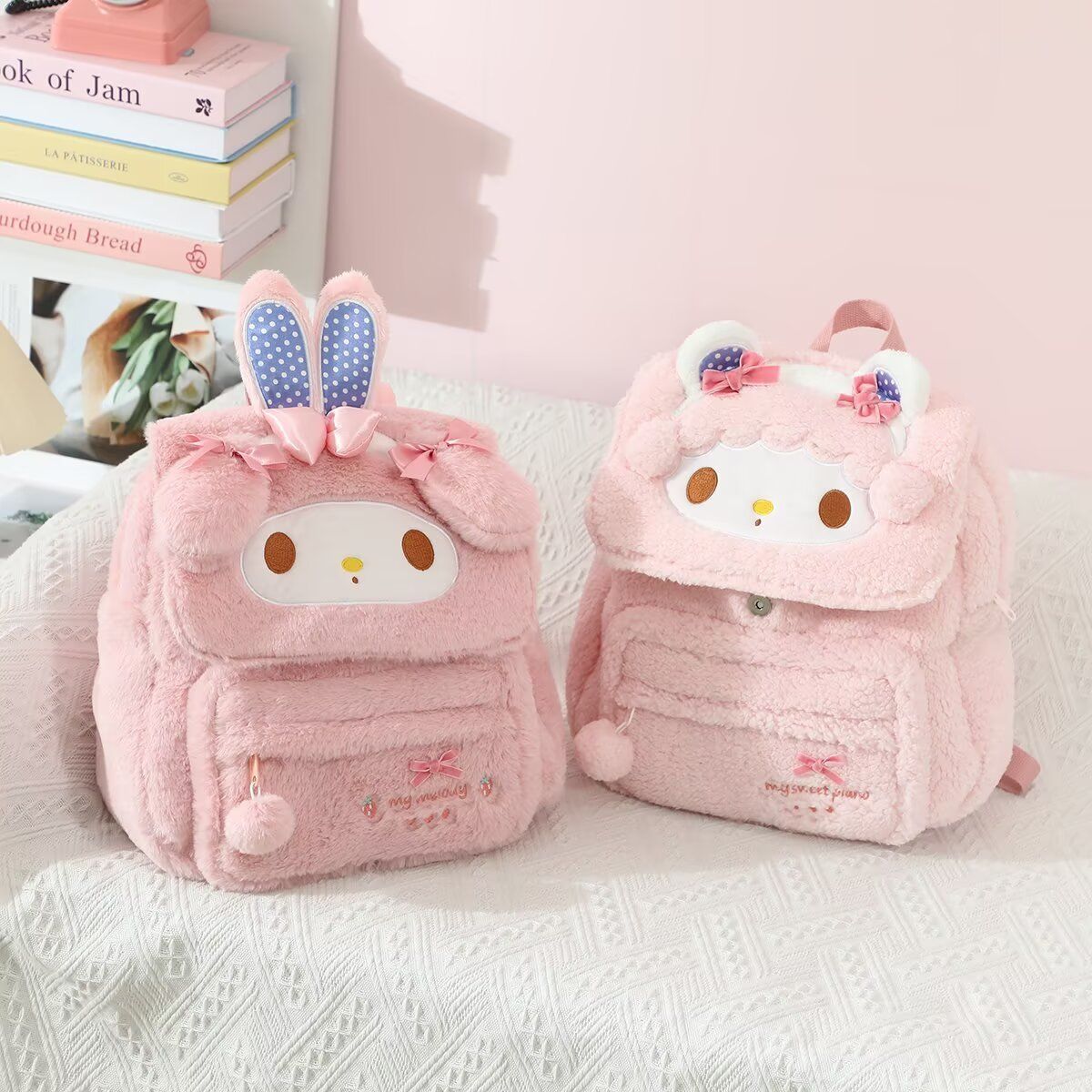 Travel Accessories As Gifts - Cute Cartoon Fluffy Plush School Backpack