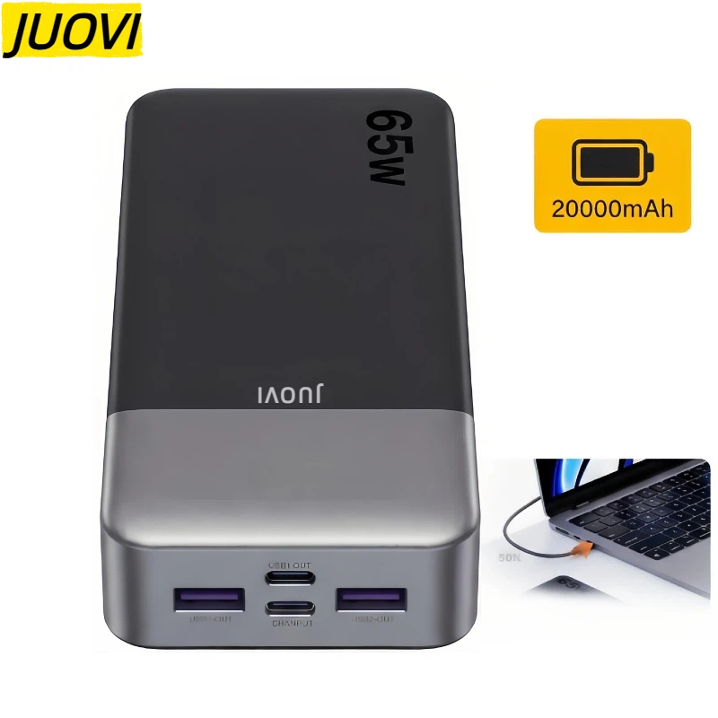 Travel Accessories Iphone - JUOVI 20000mAh Power Bank 65W PD