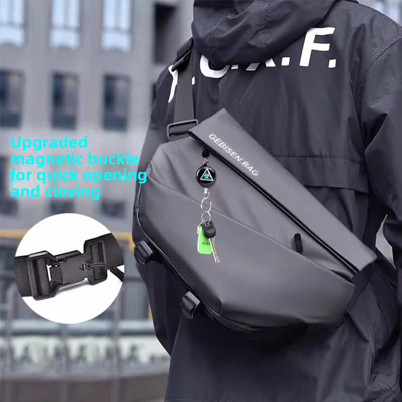 Travel Accessories Bike - Magnetic Buckle Men Crossbody Bag, Large