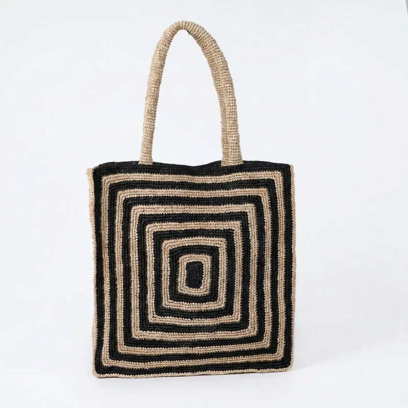 Striped raffia woven straw bag – Travel Accessories recenzja i cena
