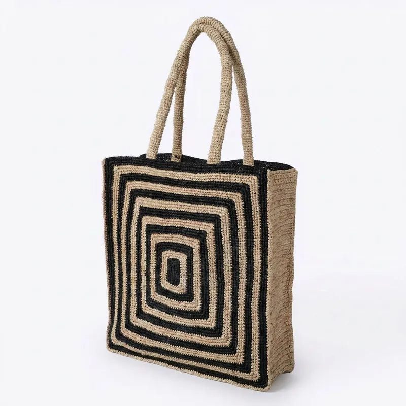 Striped raffia woven straw bag – Travel Accessories recenzja i cena