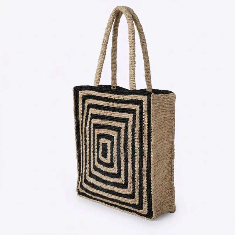 Striped raffia woven straw bag – Travel Accessories recenzja i cena