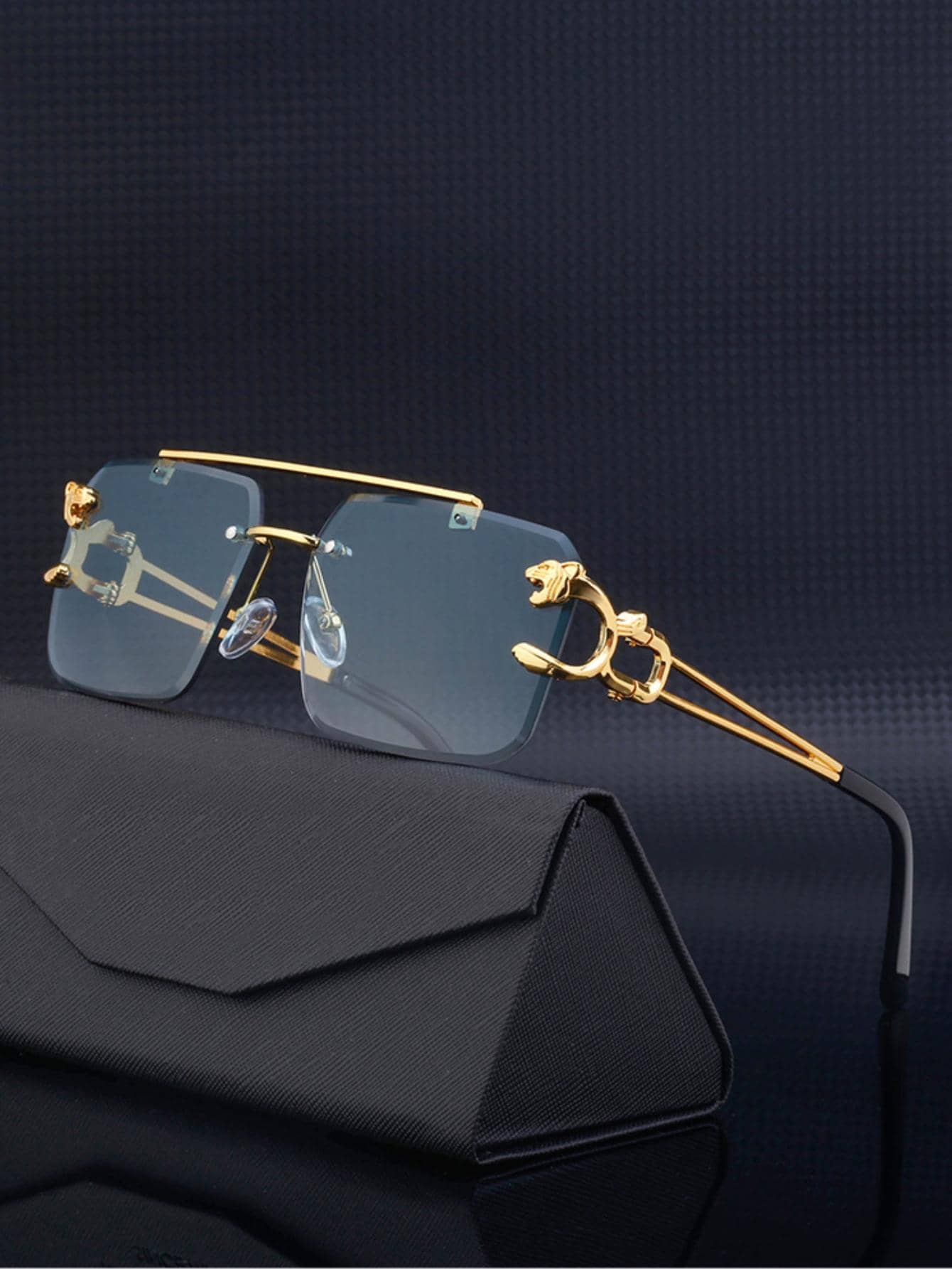 1pair Men Rimless Fashion Glas – Travel Accessories Leather recenzja i cena