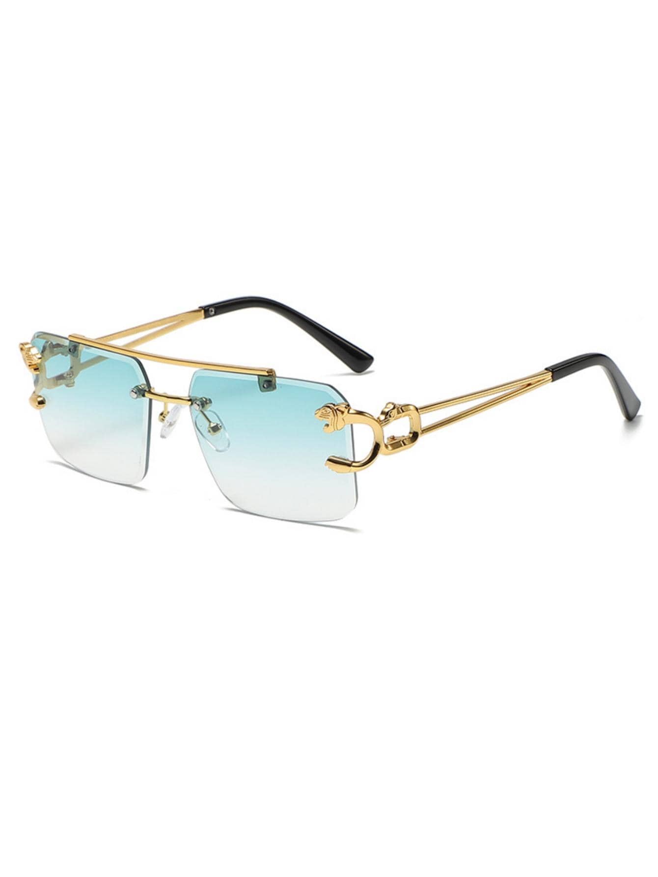 1pair Men Rimless Fashion Glas – Travel Accessories Leather recenzja i cena