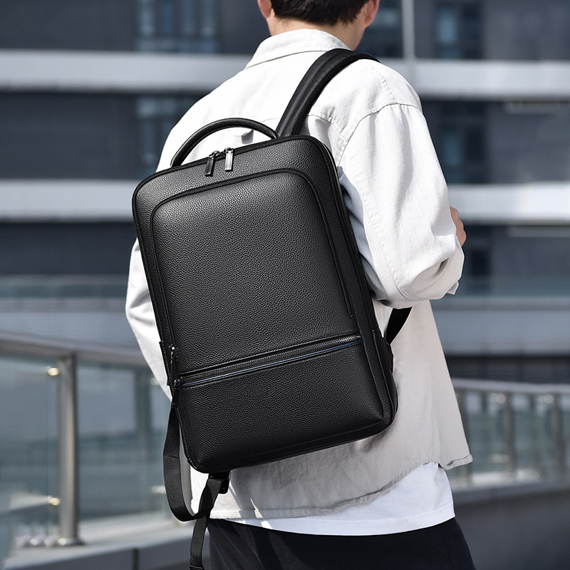PU Leather Men's Backpack USB  – Travel Accessories Leather recenzja i cena