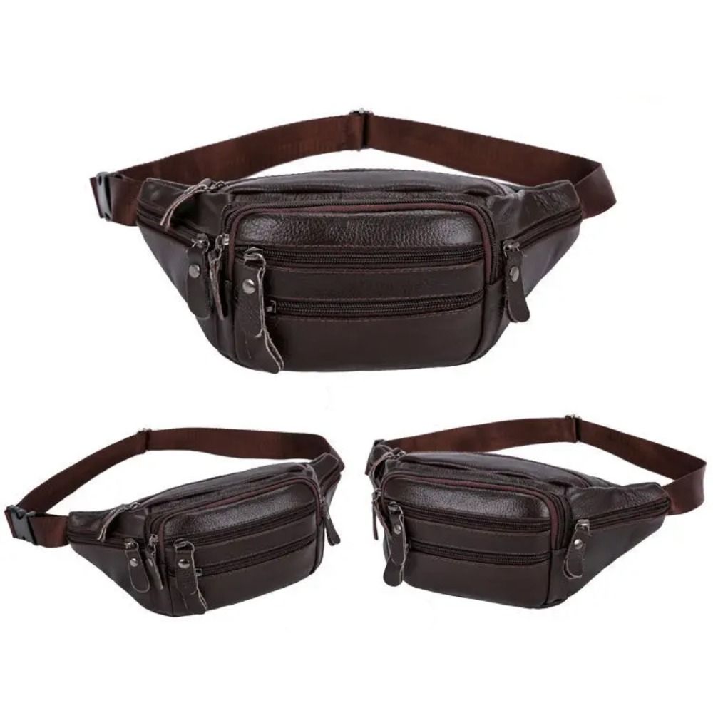 Zipper PU Leather Men's Waist  – Travel Accessories Leather recenzja i cena