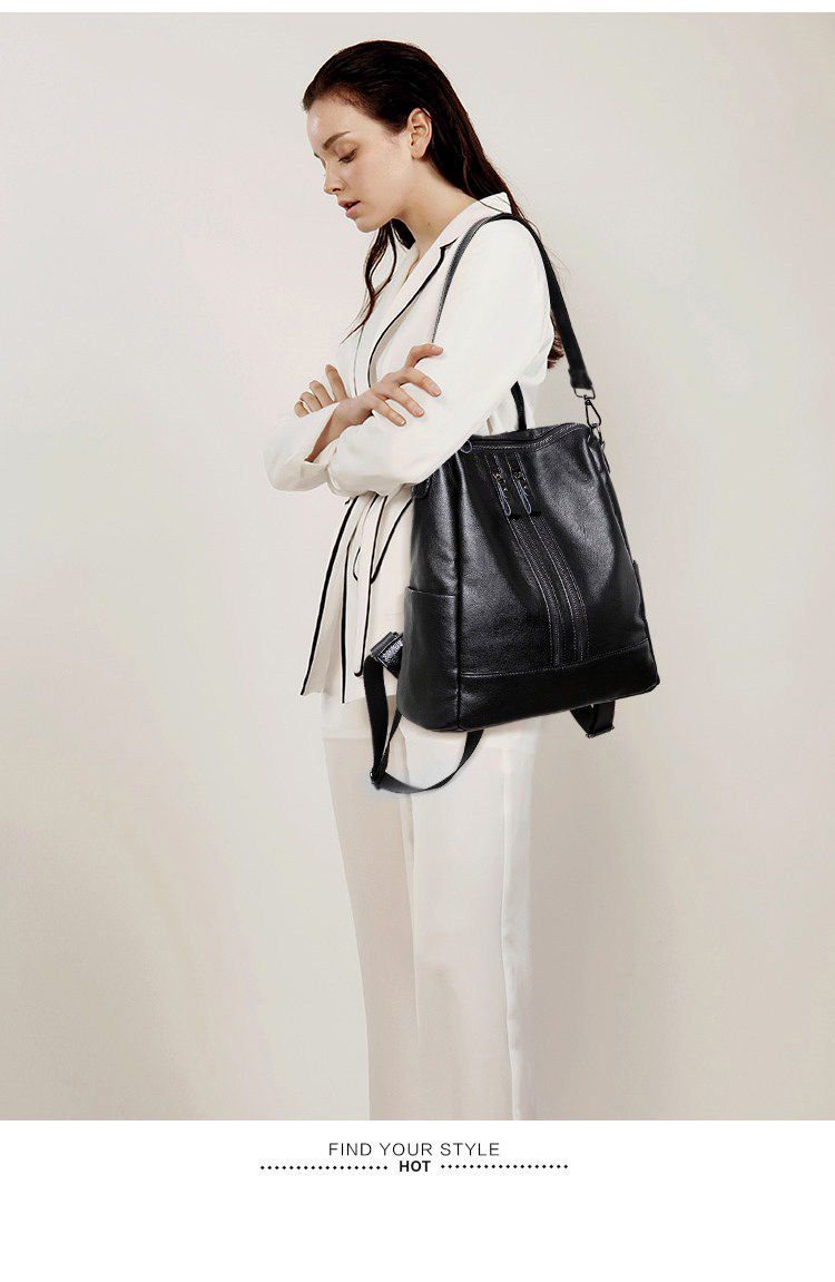Women Soft Leather Backpack Sc – Travel Accessories Leather recenzja i cena