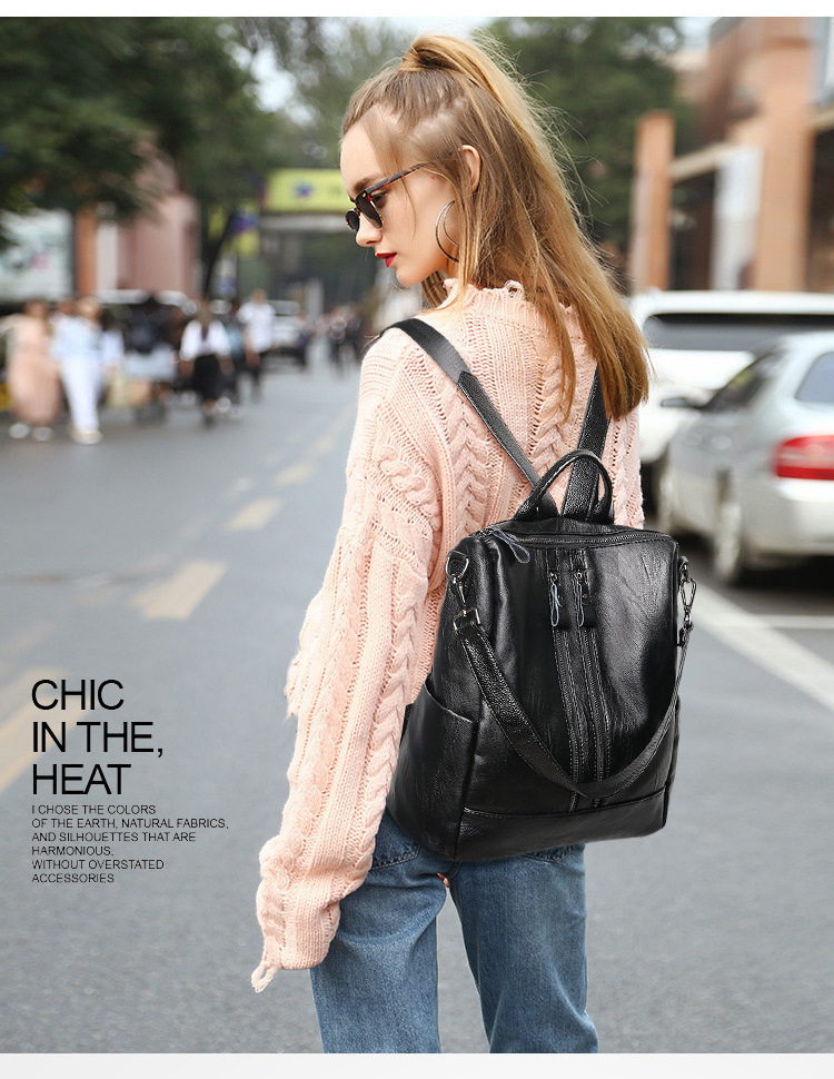 Women Soft Leather Backpack Sc – Travel Accessories Leather recenzja i cena