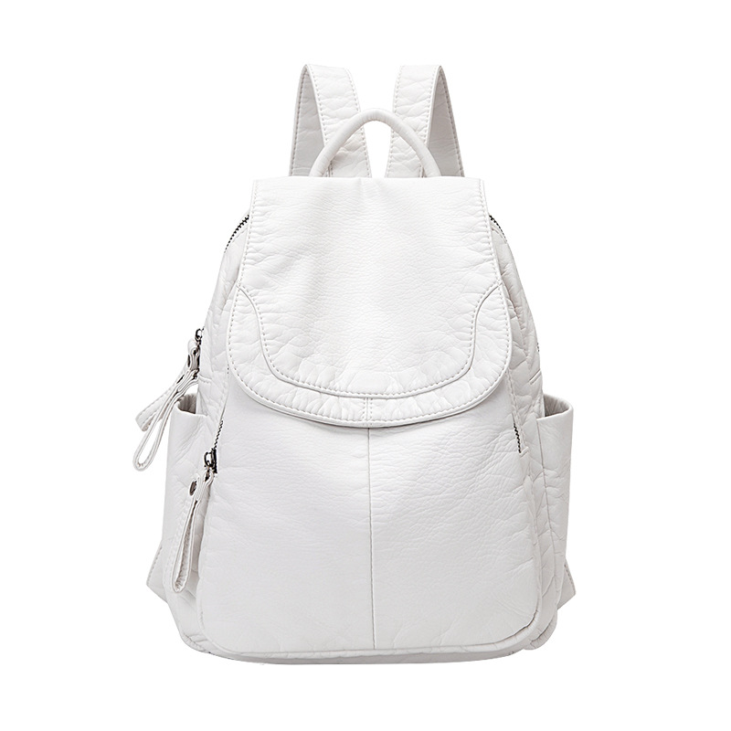 Women's Backpack White Washed  – Travel Accessories Leather recenzja i cena