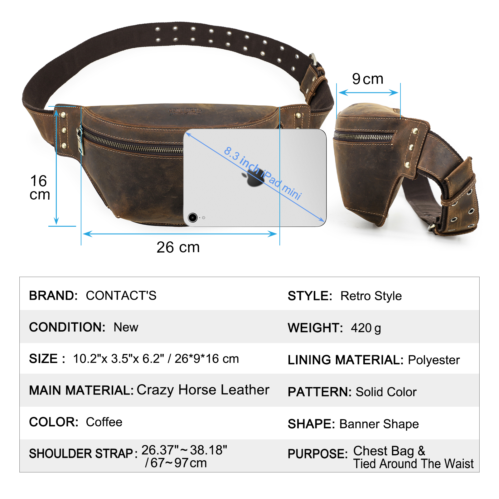 CONTACT'S Genuine Leather Wais – Travel Accessories Leather recenzja i cena