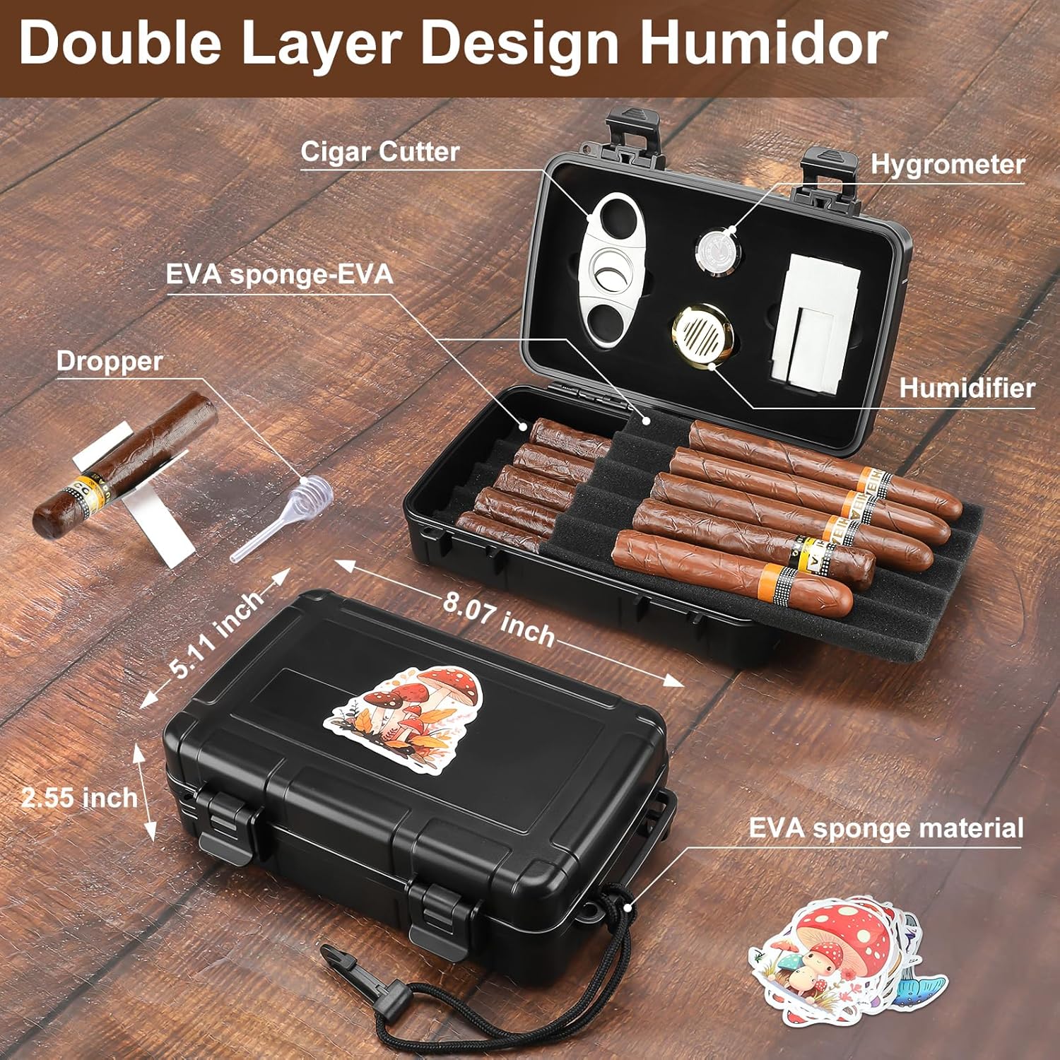 Portable Cigar Humidor Holds 1 – Travel Accessories recenzja i cena