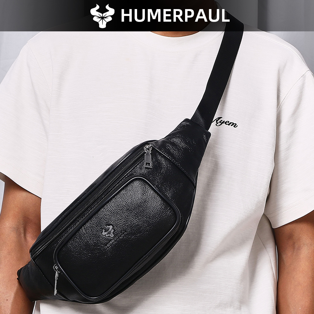 HUMERPAUL Men's Waist Fanny Pa – Travel Accessories Leather recenzja i cena