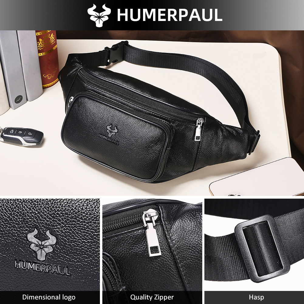 HUMERPAUL Men's Waist Fanny Pa – Travel Accessories Leather recenzja i cena